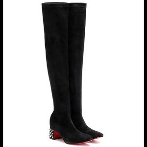 CHRISTIAN LOUBOUTIN Suede Thigh High Study Boots